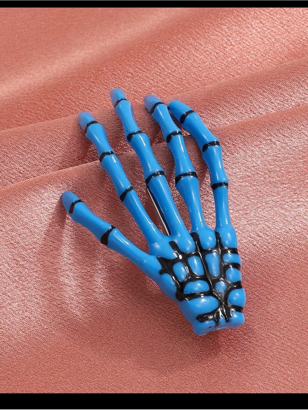 10pcs Blue Skeleton Hand Hair Clip Halloween Bone Hairpins for Women/Girls